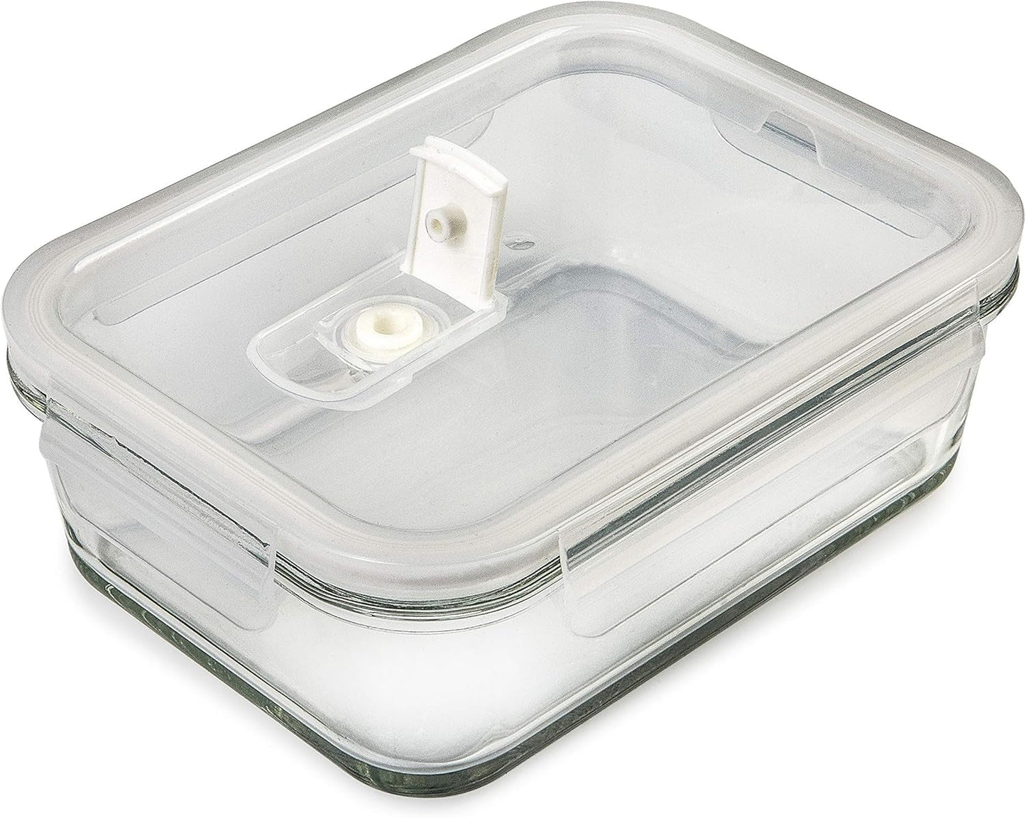 [5-Pack] Food Prep & Storage Glass Containers with Lids - Airtight Glass Meal Prep Containers Reusable