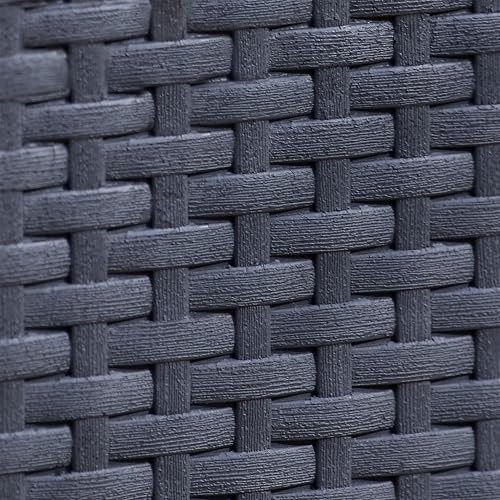 4-Piece Outdoor Lounge Set with 2 Sofas, Storage Coffee Table & Cushions, Rattan-Effect Weather-Resistant Resin, Grey